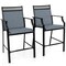 Set of 2 Outdoor Counter Bar Stools Heavy-Duty Metal Frame with Footrest